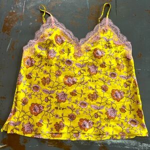 Y2K Victorias Secret Gold Label Satin & Lace Cami